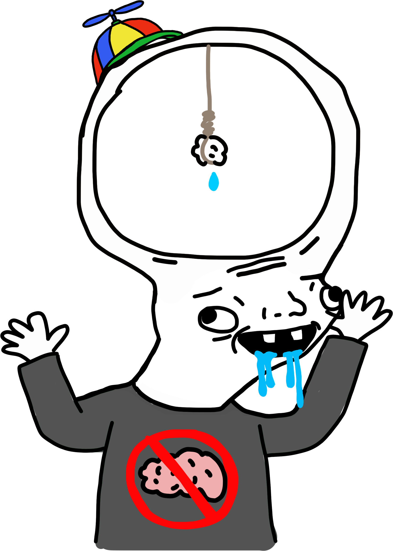 $STWUPID mascot - a brainless character with propeller hat